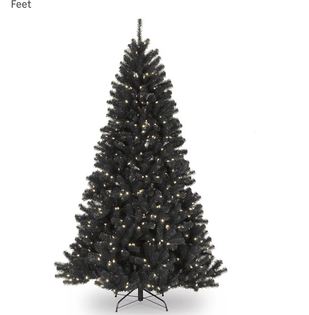 7.5 Ft Black Pre-lit Christmas Tree