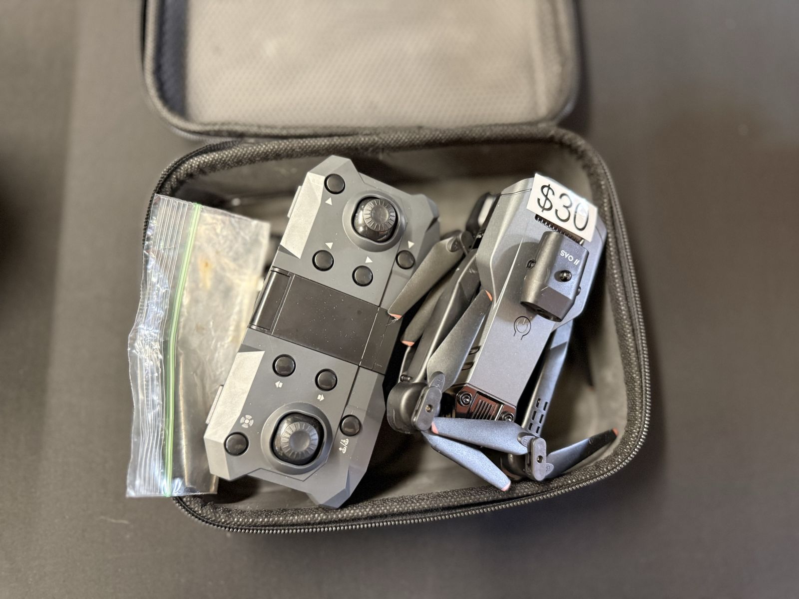 Unbranded SVO II Foldable RC Drone with Controller & Carrying Case - Gray