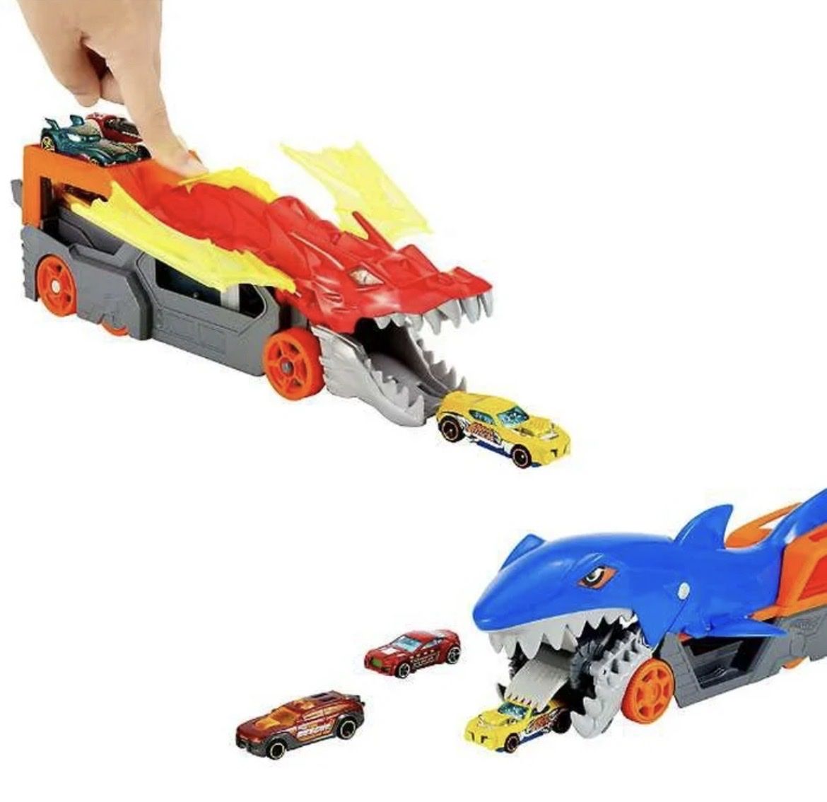 Hot Wheels Dragon & Shark Launcher Set