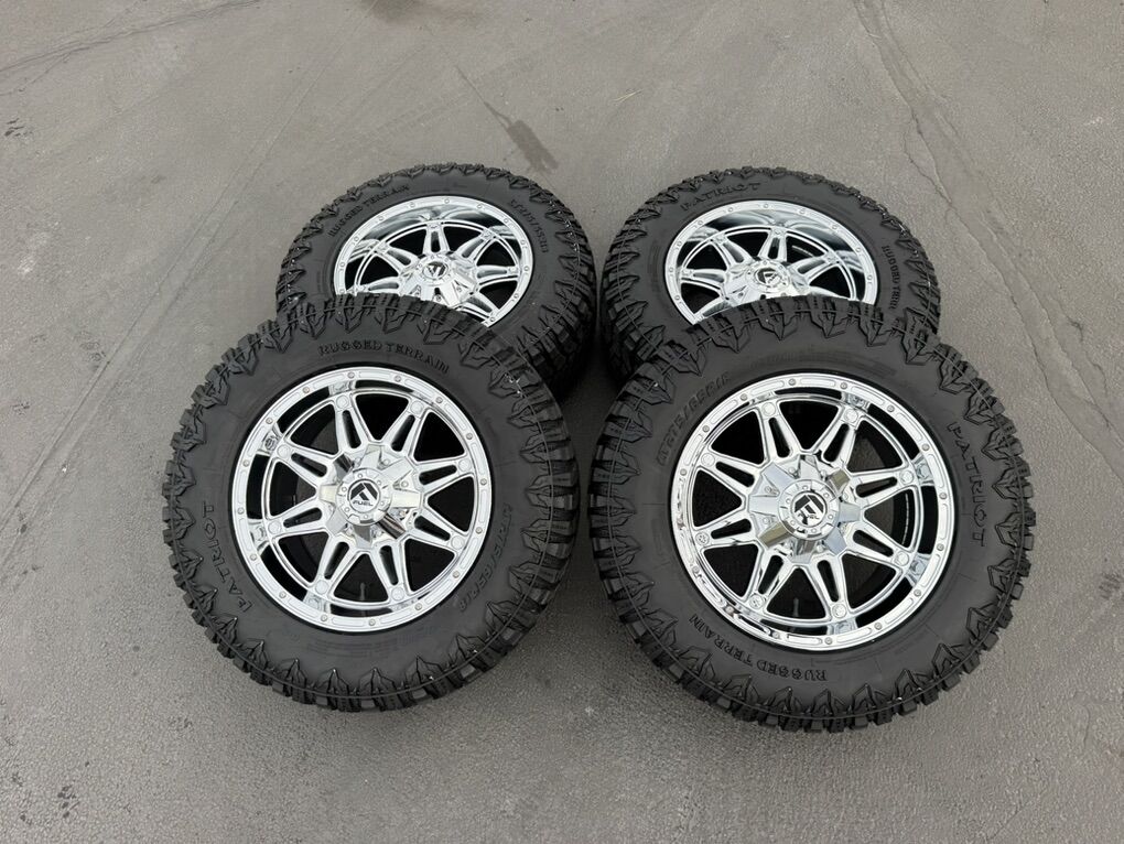 New LT275/65r18 RT Chrome Fuel 6x5.5 Chevy 6x135 6