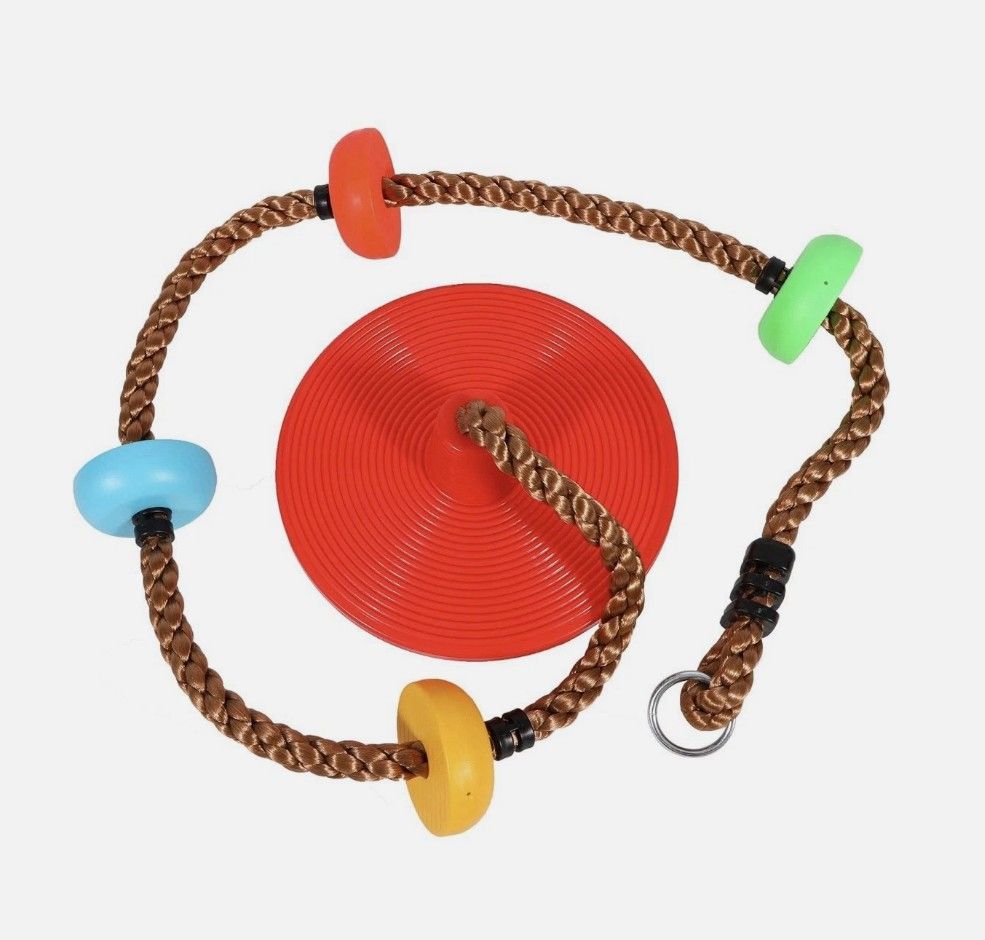 REDCAMP Climbing Rope Disc Tree Swing Heavy Duty Kids Adults w/ Straps Hooks