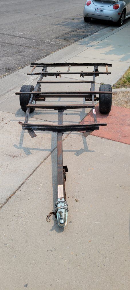 Utility Trailer Frame with Wheels - Project/Salvage Trailer for Parts or Custom Build