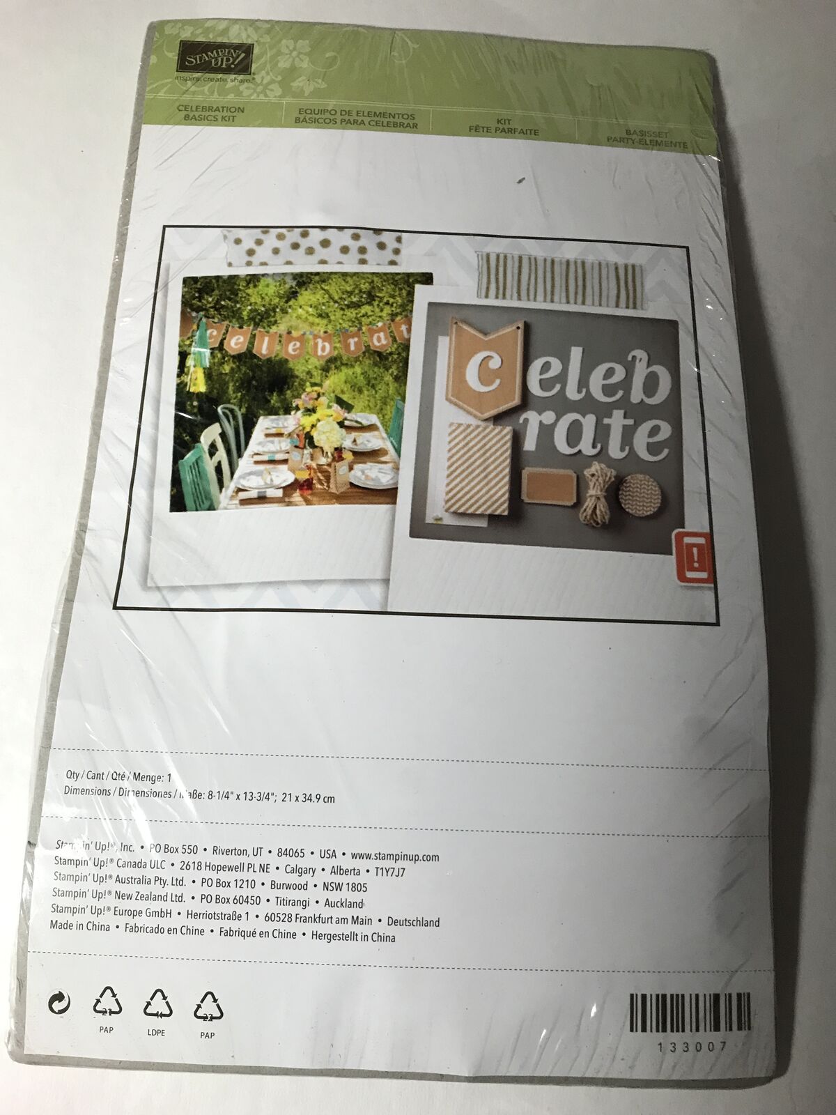 Stampin Up Celebration Basics Kit 8-1/4” x 13-3/4” Banner, New