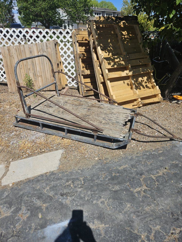 Vintage Sled Trailer for utv ,hunting or Utility - Rustic Charm, Steel Frame