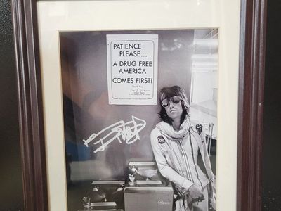 Framed Keith Richards Photo 15x12 In Brown Frame