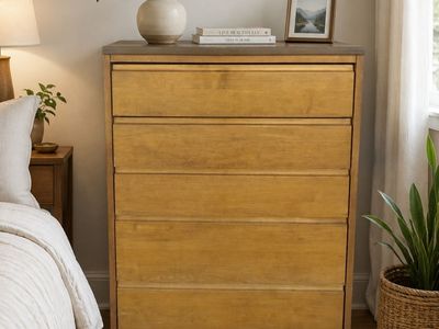 Solid Wood Five Drawer Dresser
