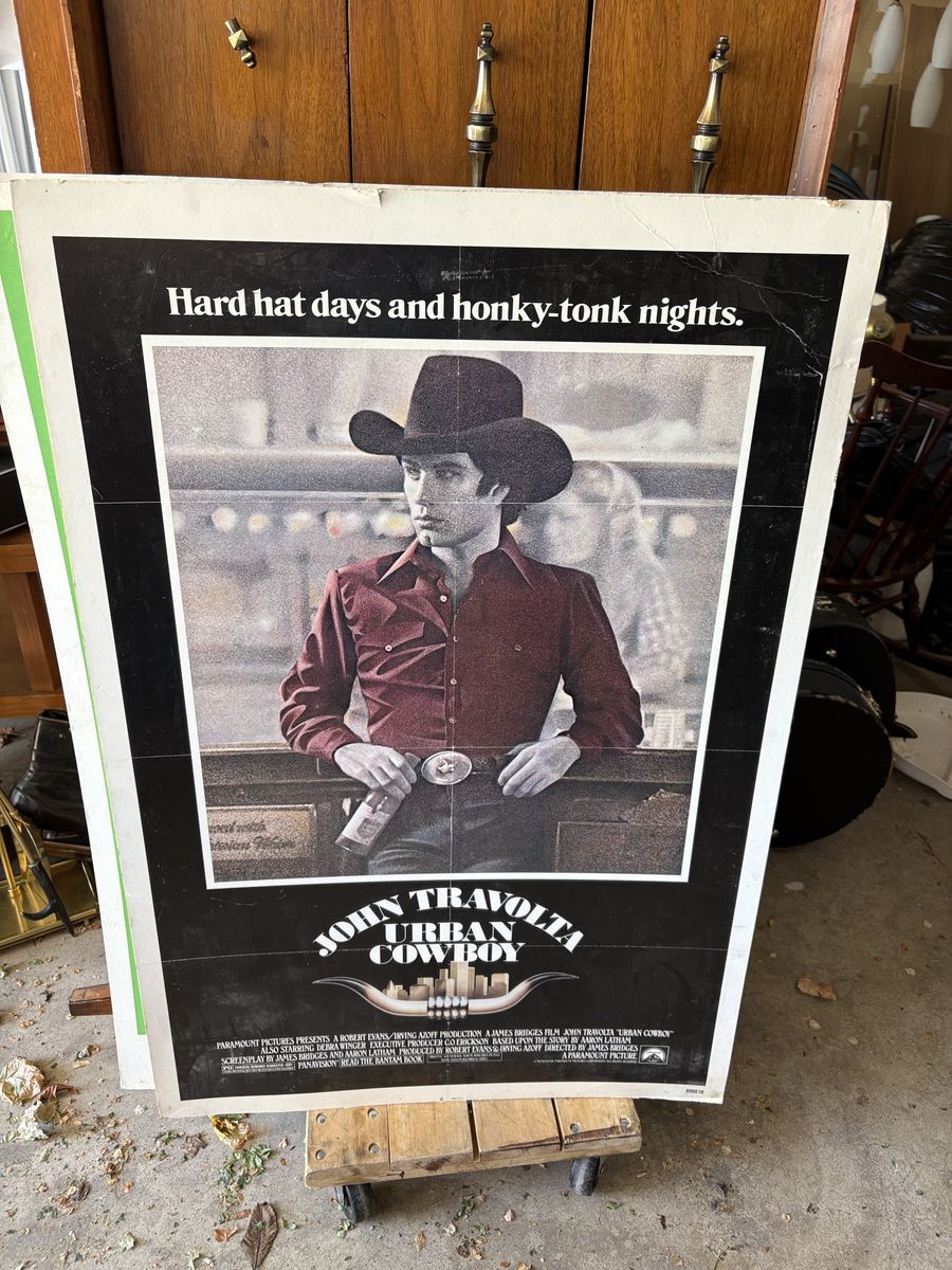 Vintage one-sheet 1980 Urban Cowboy movie poster. John Travolta studio issued