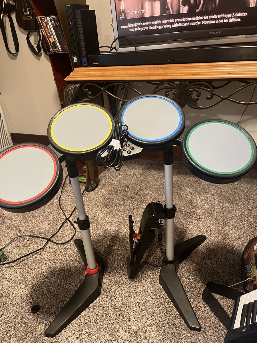 Rock Band Wireless Drum Kit - PlayStation 2/3 Compatible - Complete with Pedal