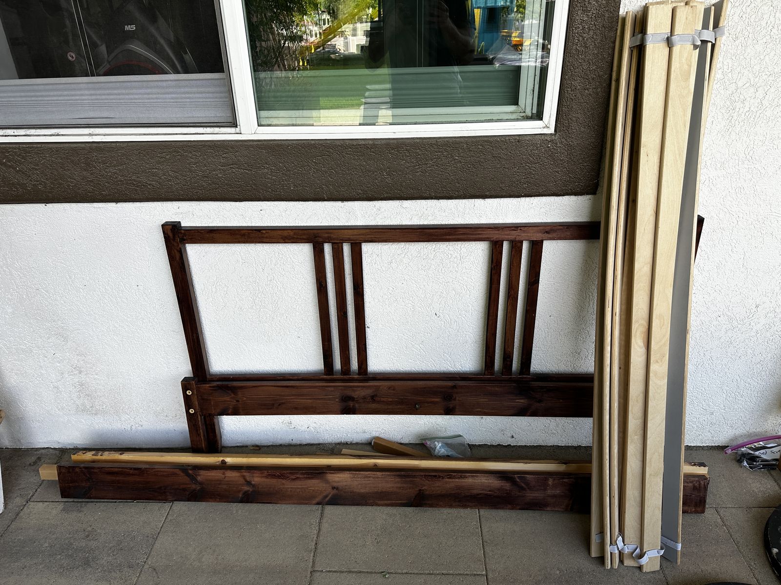 Full / Double-sized Fjellse bed-frame and spring mattress