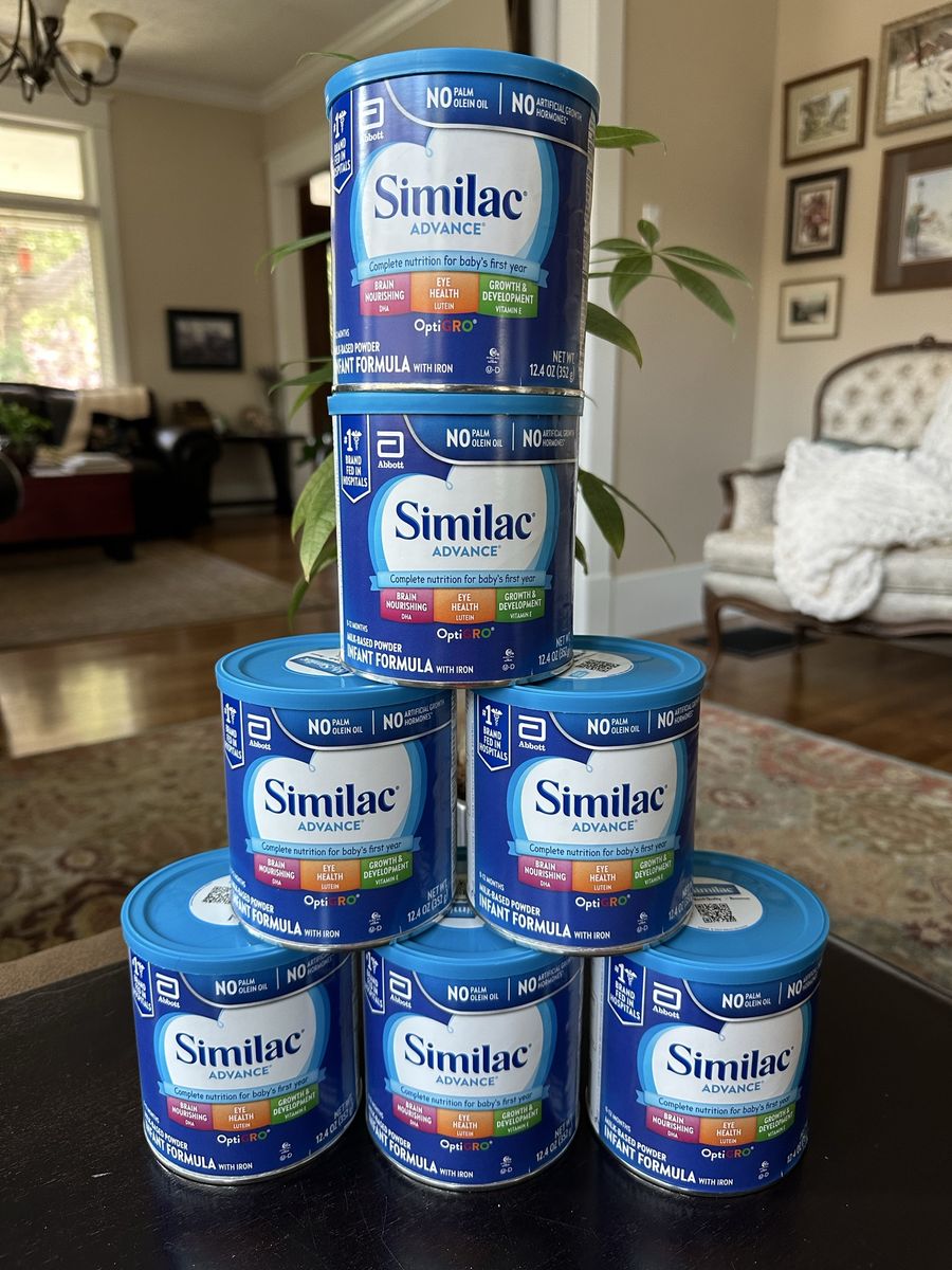 Similac Advance Infant Formula 12.4 oz Powder Cans - Lot of 7