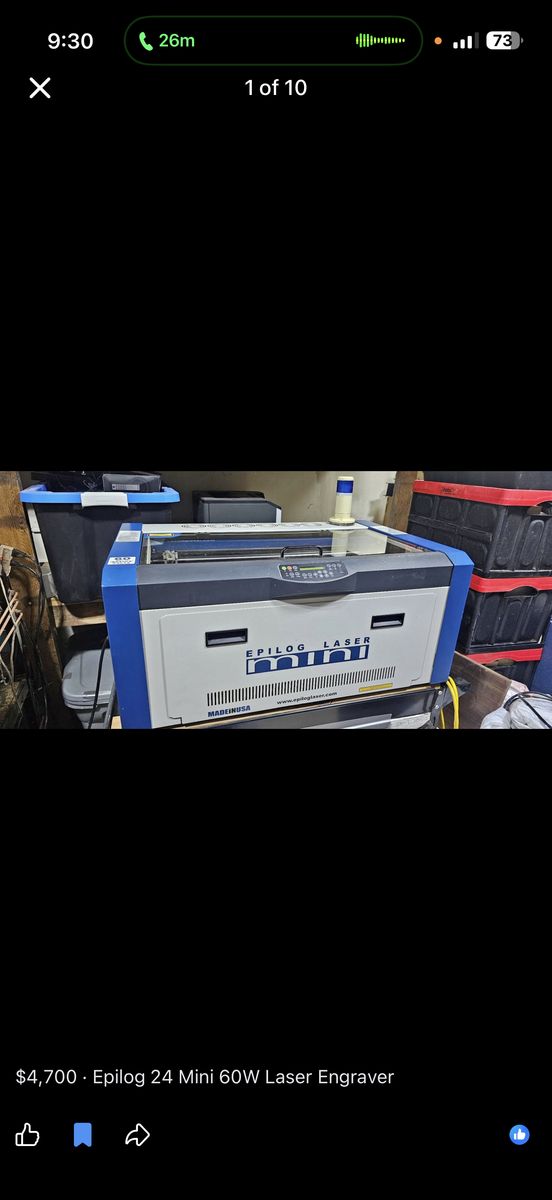 Epilog Mini60W CO2 Laser Engraver New Mirror/Lens