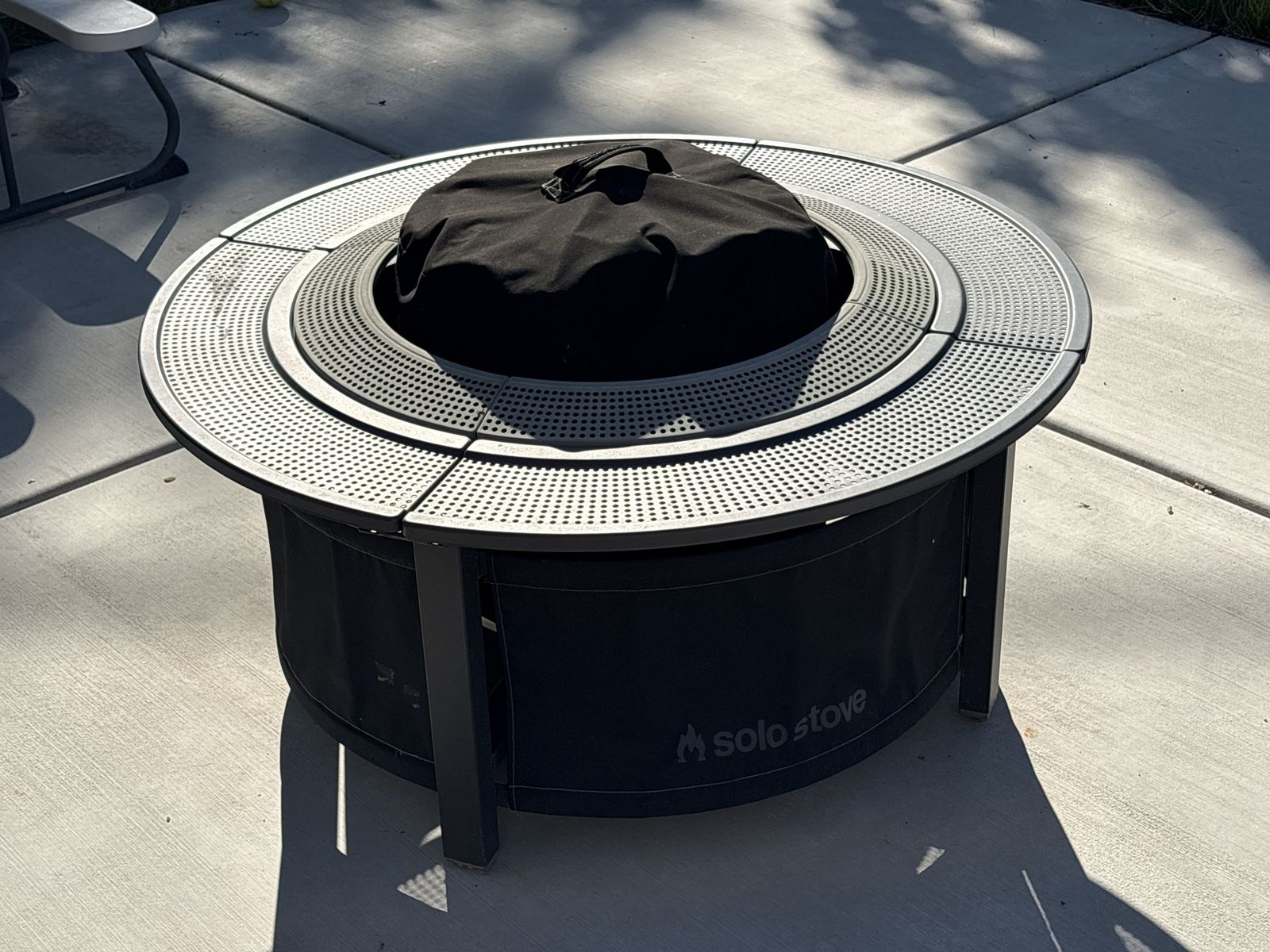 Solo Stove Fire Pit with Surround Table and Cover