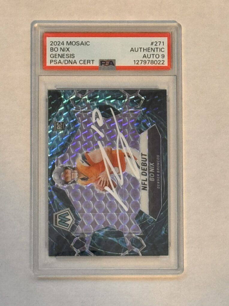 2024 Mosaic Bo Nix Genesis On Card Auto PSA