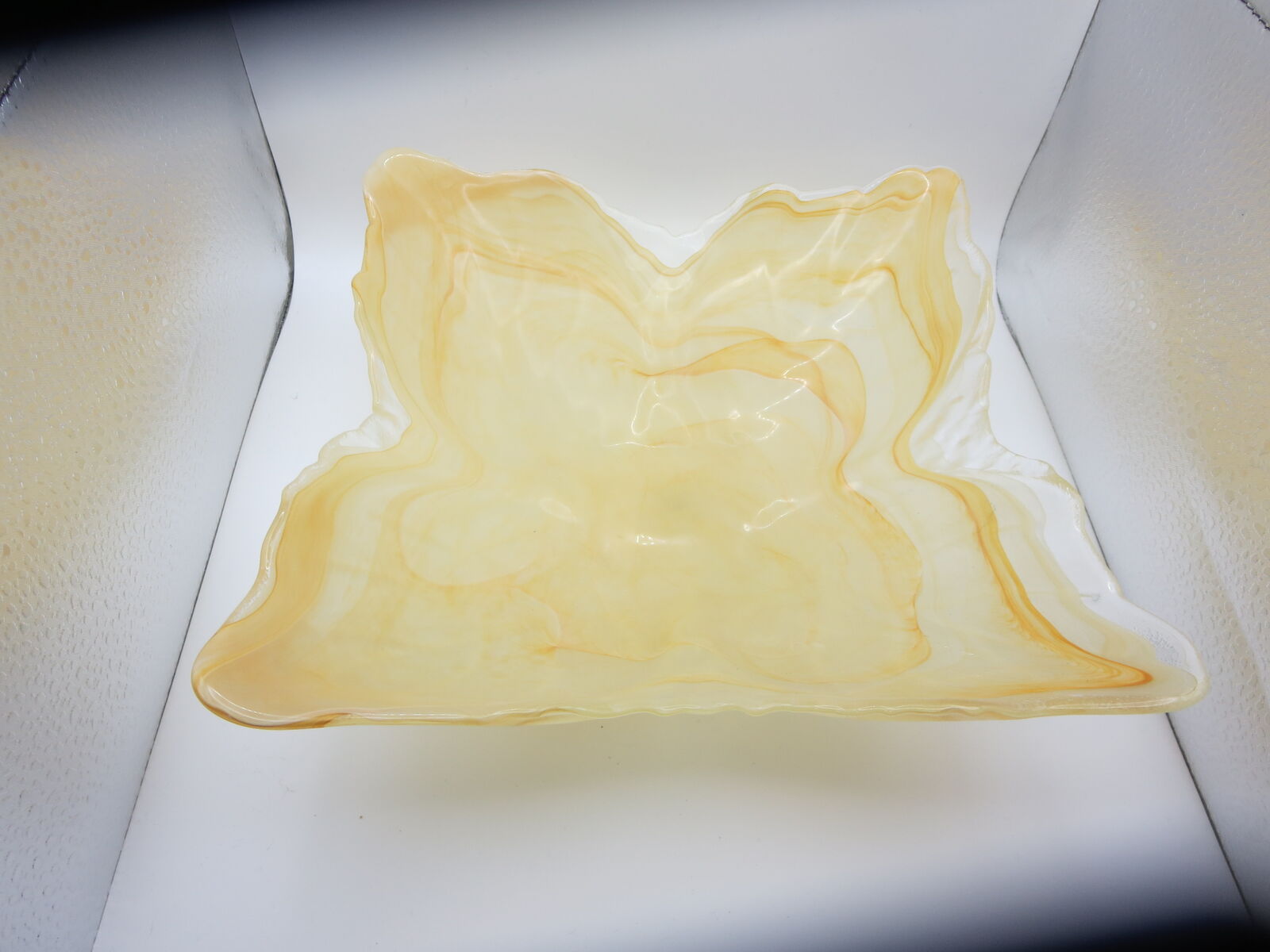 Lavorazione arte murano square leaf glass bowl Italy