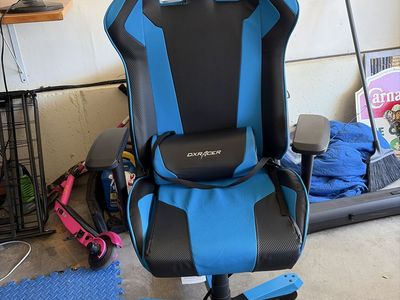 DXRacer Gaming Chair - Blue & Black, Lumbar Support, Adjustable Height