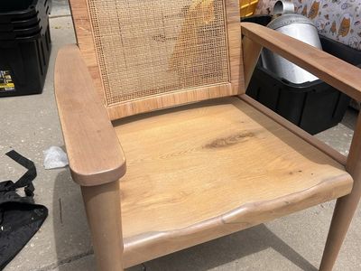Decorative Wooden Chair with Rattan Backing