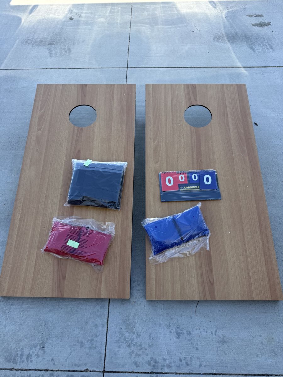 Regulation Size Cornhole Set with Scoreboard and 8 All-Weather Beanbags - New in Packaging