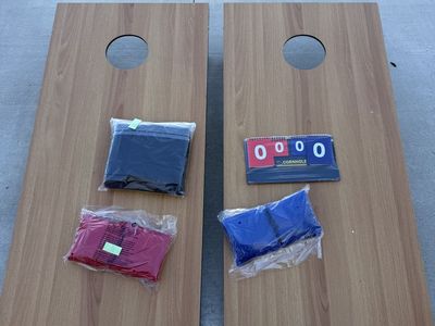 Regulation Size Cornhole Set with Scoreboard and 8 All-Weather Beanbags - New in Packaging