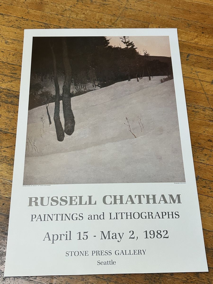 RARE Russell Chatham 1982 Poster Gallery Show 1982 Stone Press Seattle 22x33"
