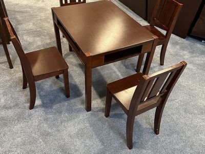 Kid's wood table with 4 chairs