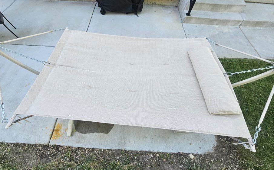 Double large Hammock in stand.