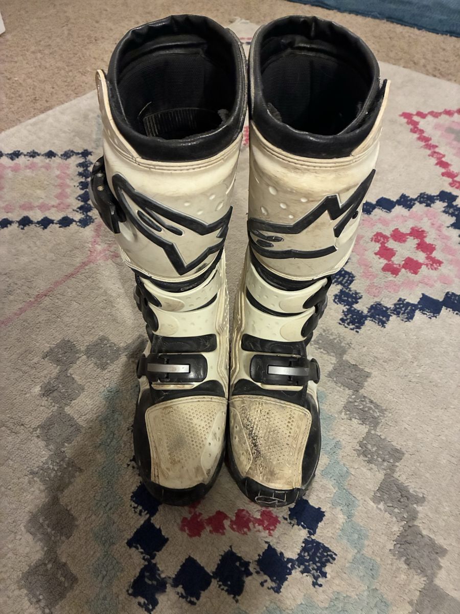 Alpinestars Tech 3 Motocross Boots - Men's Size 7 - White/Black - Missing Buckle