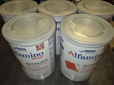 New 5 Pack 14.1oz Cans Alfamino Infant Formula amino acid-based hypoallergenic powdered formula by Nestlé