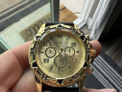Men’s Geneva Gold & Black Watch – Luxury Style