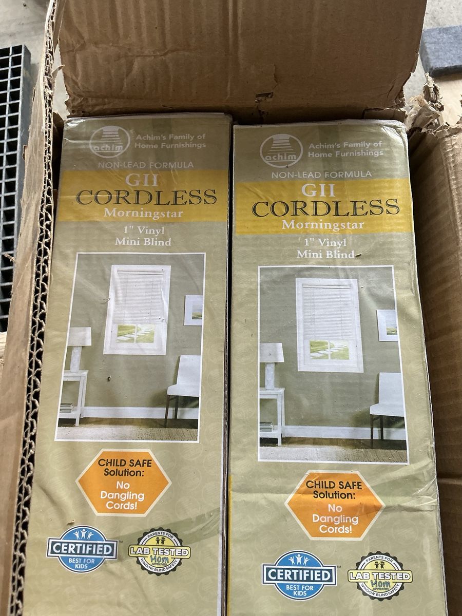 4 New Cordless Window Blinds 70” x 64” – Pearl Whi