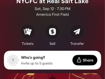 Real Salt Lake Vs NYCFC Tickets 9/12 @7:30pm