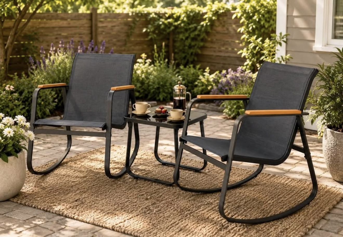 3-Piece Rocking Patio Bistro Set — Brand New
