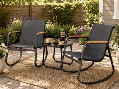 3-Piece Rocking Patio Bistro Set — Brand New