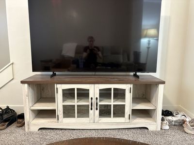 LINSY HOME 58" Farmhouse TV Stand and End Tables Set