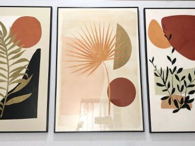 Set of 3 Modern Abstract Boho Art Paintings - 16"x24" (2 for $20)