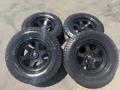 New LT275/65r18 Terramax AT2 Black Fuel Shock D664 6x5.5 Chevy Silverado 1500 GMC Sierra Tacoma Toyota Yukon Tahoe 3 peak rated