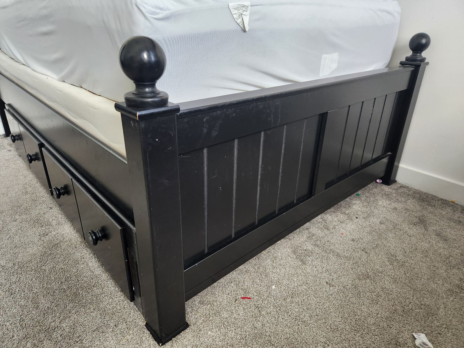 Full Size Bed Frame with Storage + Box Spring