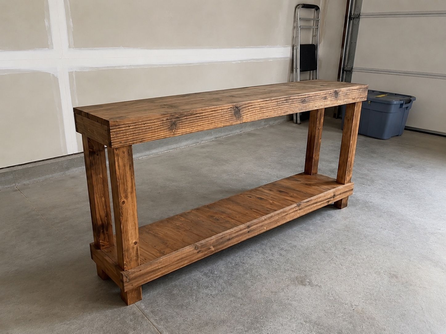 60” Solid Wood Entryway Console Table with Lower Shelf