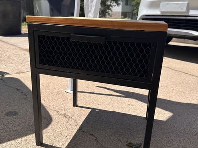 Wood and metal side table