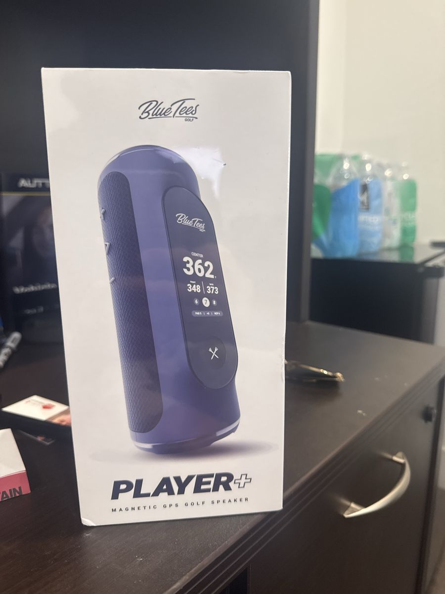Blue tees player plus golf speaker