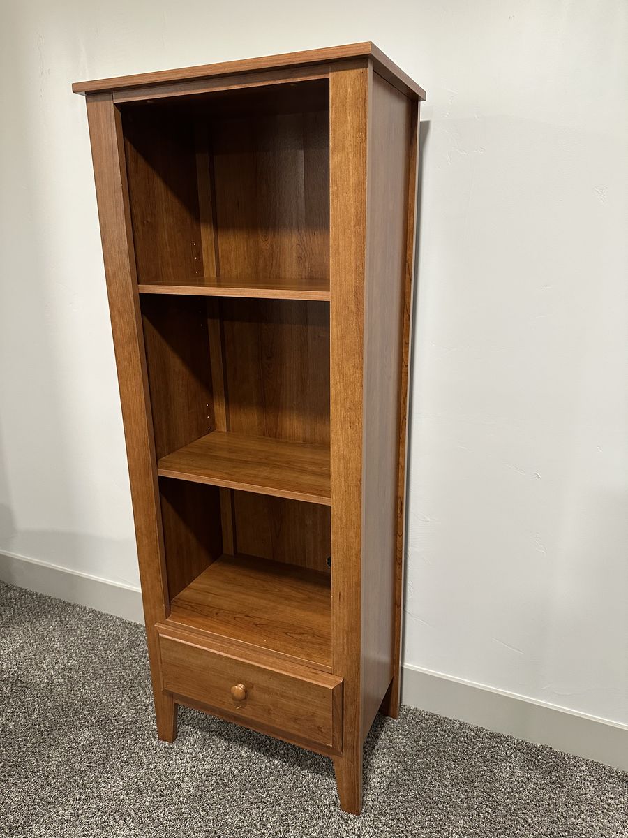Wooden Bookcase / Display Shelf with Bottom Drawer and Adjustable Shelves
