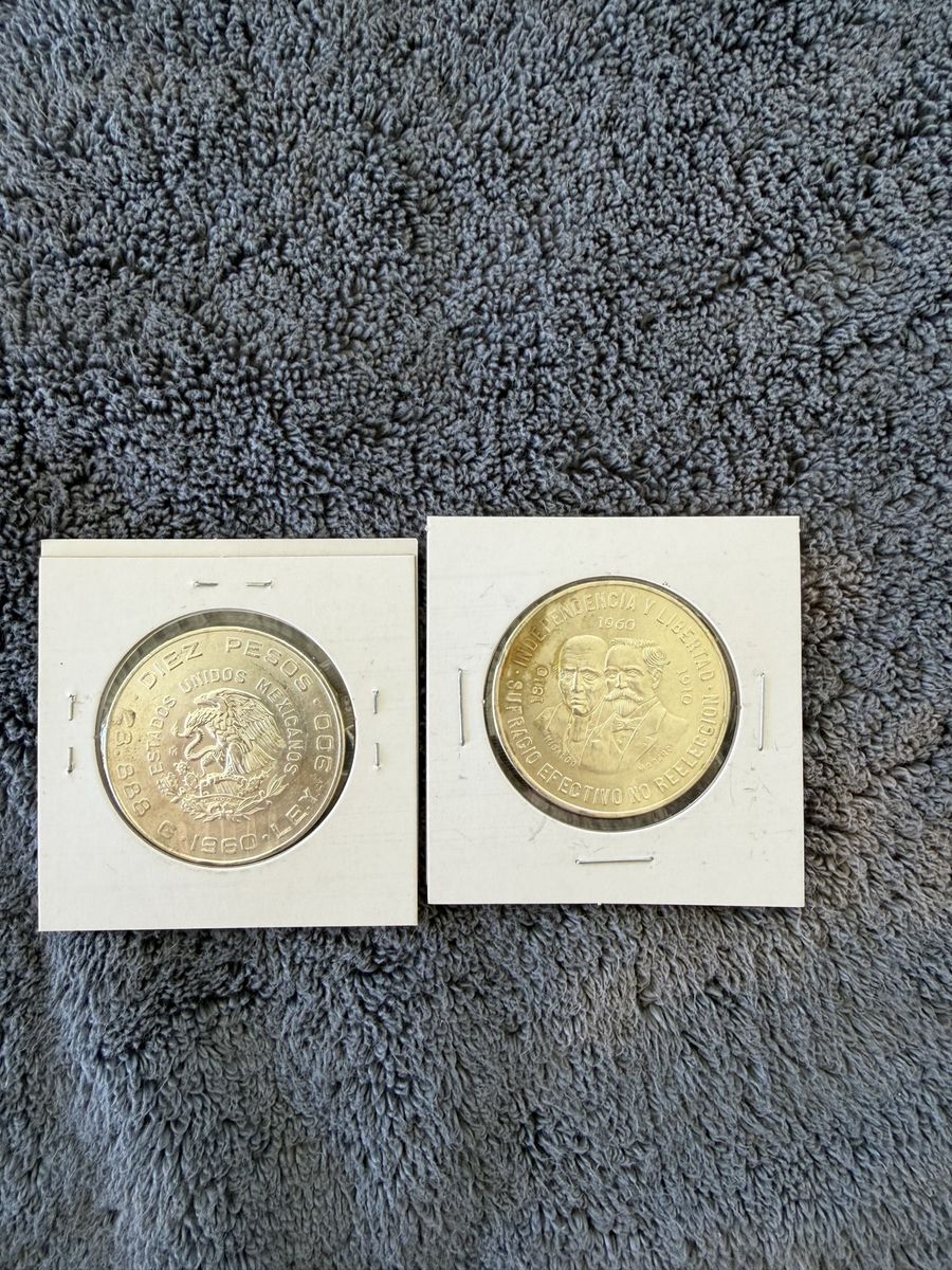 Uncirculated 1960 Mexican Diez Pesos Silver Coin - Independence and Liberty Commemorative Coin