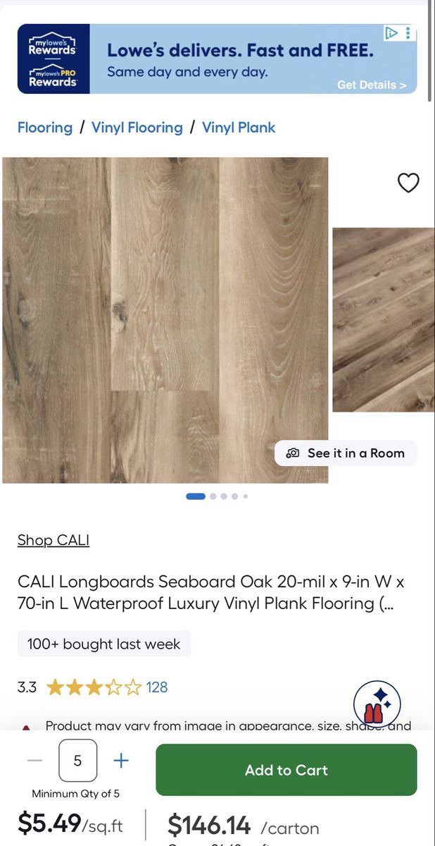 CALI Longboards Seaboard Oak Waterproof Luxury Vin