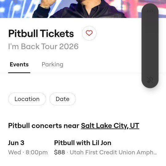2 GA Tickets - Pitbull Tickets: 'I'm Back Tour 2026' - Live Concert Event - June 3rd