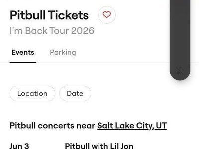 2 GA Tickets - Pitbull Tickets: 'I'm Back Tour 2026' - Live Concert Event - June 3rd