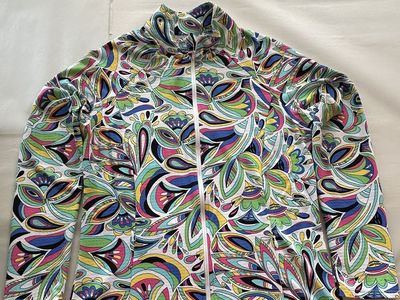 IBKUL Women’s Small Full Zip Golf Jacket Multicolor Print Long Sleeve Pockets