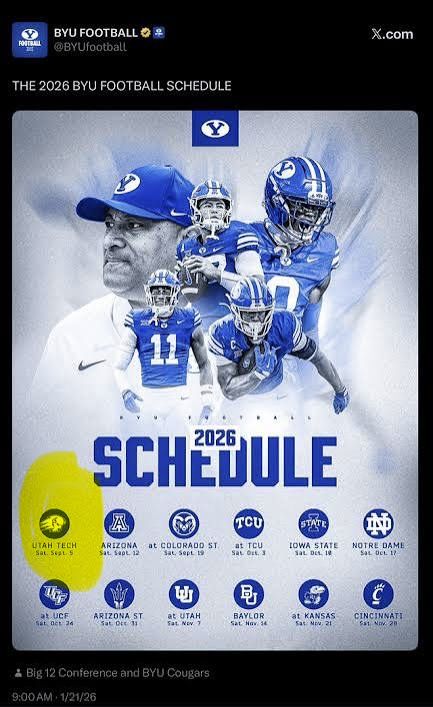 BYU vs. Utah Tech – 4 Premium Section 1 Tickets + Parking Pass