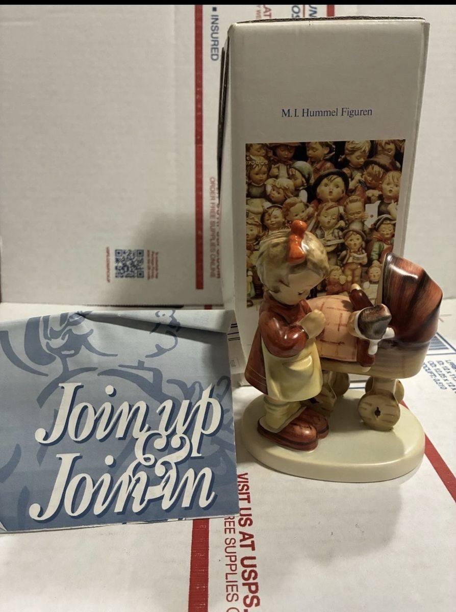 Vintage M.I. Hummel Goebel Porcelain Figurine with Carriage & Original Box