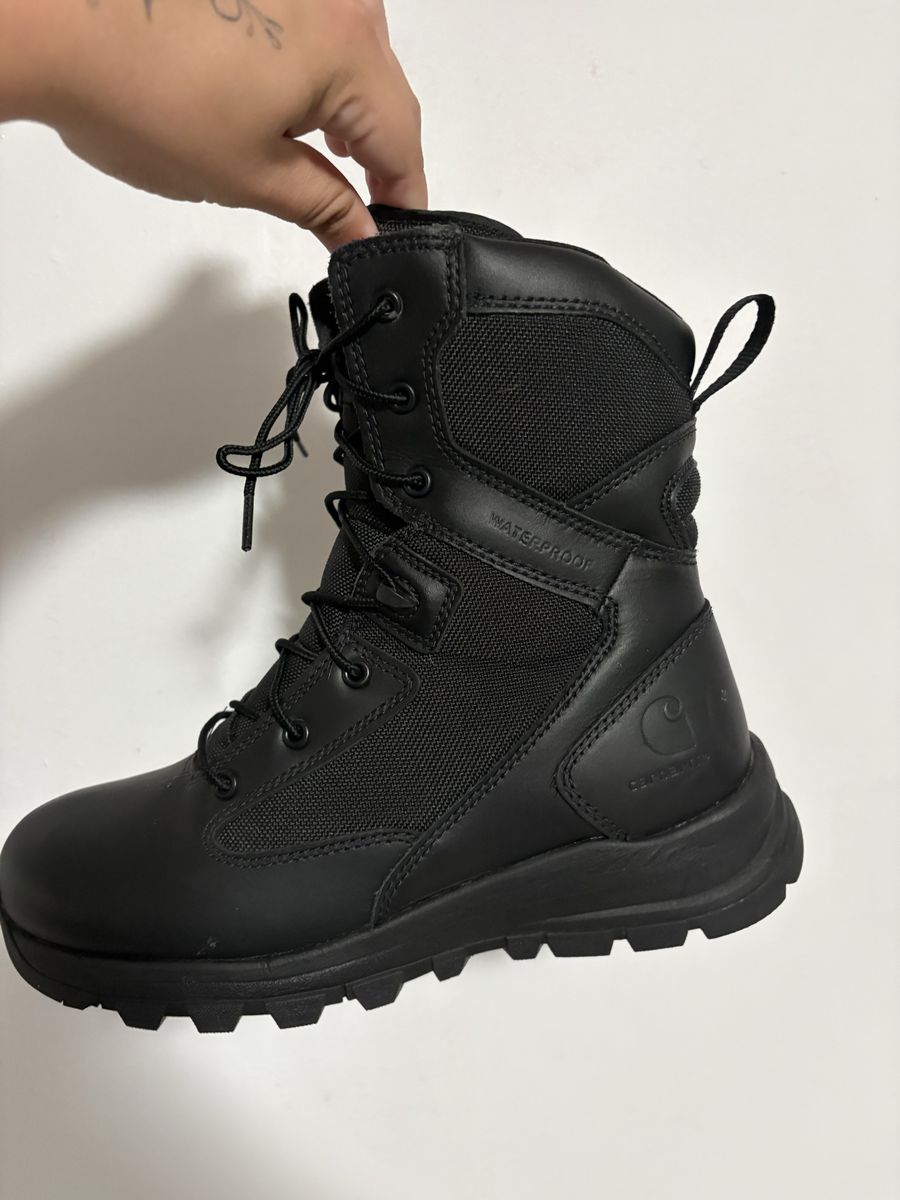 Carhartt Black 8 Inch Waterproof Side Zip Tactical Boots - Men's Size 7.5