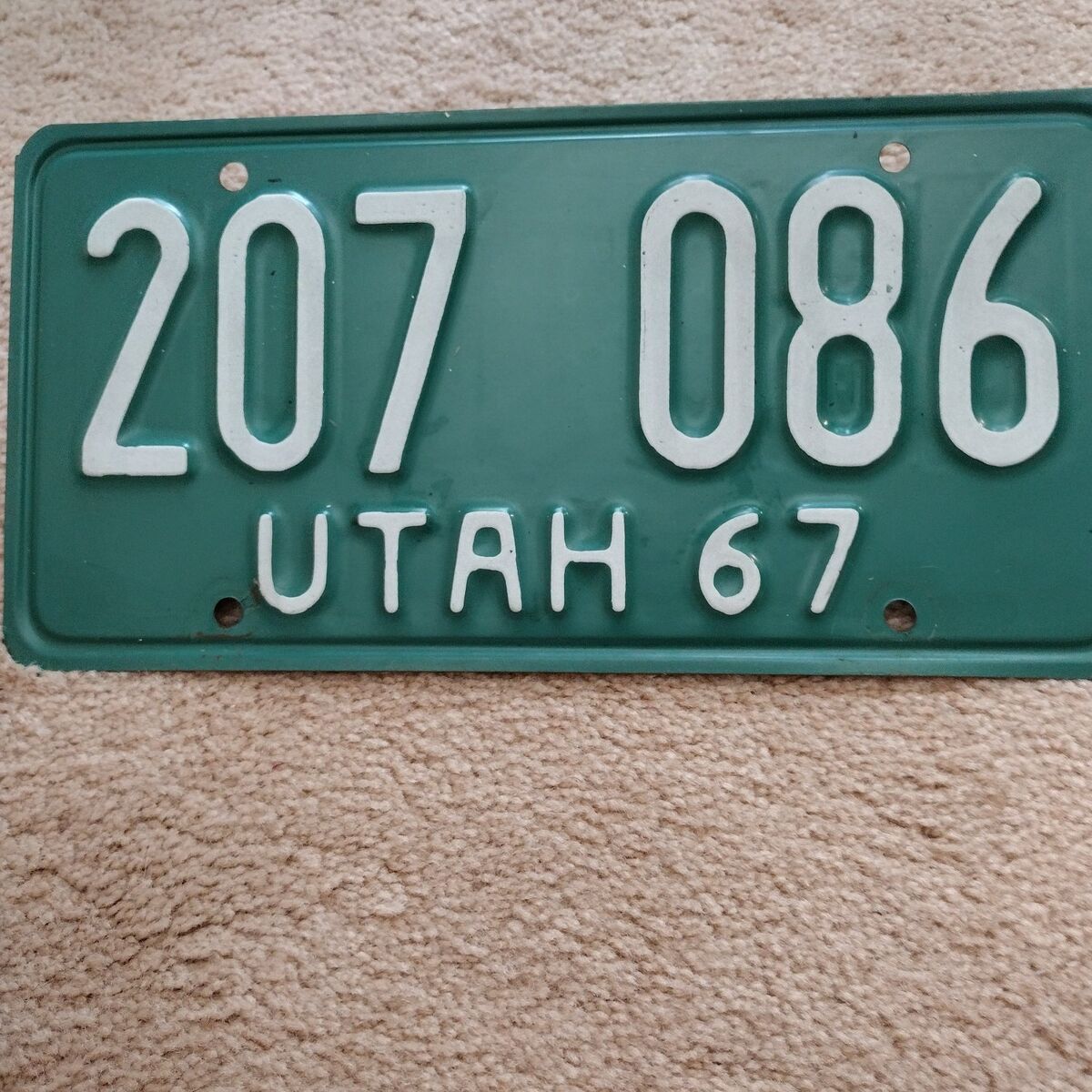 Utah License Plate 1967