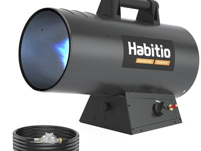 NEW 125,000 BTU Forced Air Propane Heater, Portable Torpedo Heater 10 ft hose with regulator